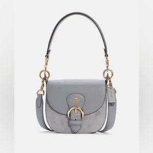 Coach Kleo Shoulder Bag 17 Suede Granite Gray With Gold Hardware  Crossbody